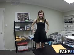 Alaina Dawson spreads her legs at her first working day